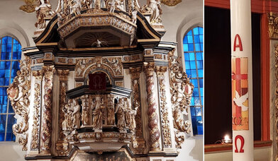 Altarraum und Kerze Schloßkirche - Copyright: ©Sabine Chr. Lübke