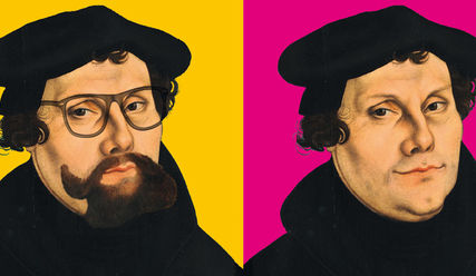 Luther als Schanzen-Hipster: Ein Ausschnitt aus dem Logo der Martinstage 2016 - Copyright: Heinekomm | zerone