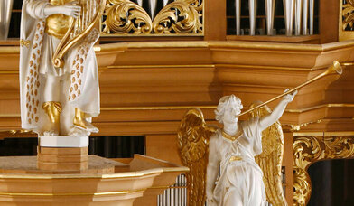 Nahaufnahme David und Engel, Arp-Schnitger-Orgel - Copyright: Michael Zapf
