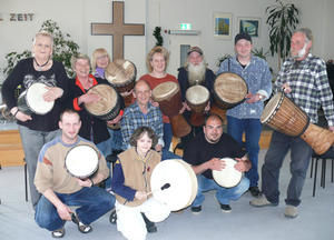 Die Trommelgruppe in der Mahlzeit 