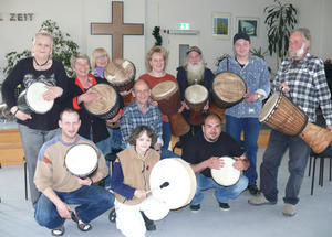 Die Trommelgruppe in der Mahlzeit 