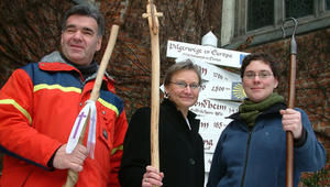 Pilgerpastor B. Lohse, Pröpstin K. Fehrs, Gemeindedienst-Mitarbeiter U. Dorner