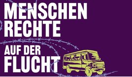 Banner 'Menschrechte auf der Flucht' - Copyright: Nordkirche