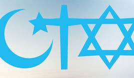Symbole des Islams, Christentums und Judentums - Copyright: © Logo: Kirchenkreis/Foto: Unsplash
