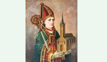 St. Ansgar – Ausschnitt eines Bildes in der St. Trinitatiskirche am Fischmarkt - Copyright: St. Trinitiatis Altona