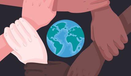 Ineinander greifende Hände Thema Rassismus - Copyright: Pexels