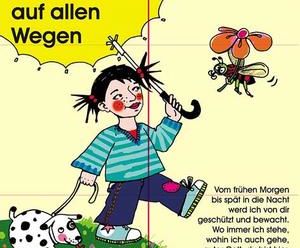 An der roten Linie wird die Karte aufgeklappt 