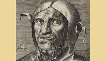 Schauerlich: ein Blick aus dem 16. Jahrhundert, zu sehen in der Ausstellung 'Verkehrte Welt' - Copyright: Philips Galle, Kopf eines Narren/Staatliche Kunstsammlungen Dresden
