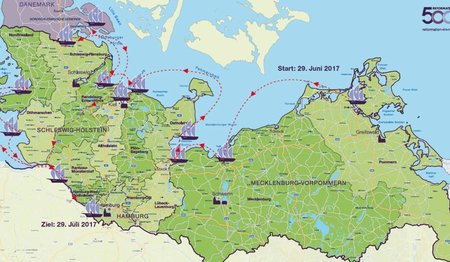 Die Route auf einen Blick – in vier Wochen läuft die Artemis 13 Häfen an 
