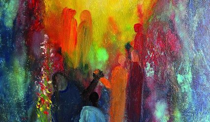 Schemenhaft dargestellte Menschengruppe in allen Farben - Copyright: Joy Hoppe