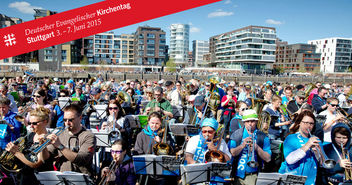 Kirchentag Hamburg 2013 – Bläserchor in der HafenCity - Copyright: DEKT / Vankann