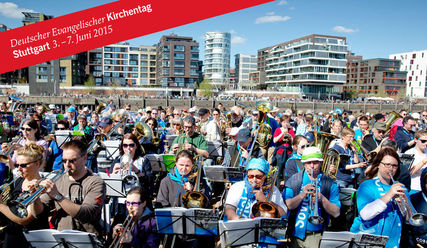 Kirchentag Hamburg 2013 – Bläserchor in der HafenCity - Copyright: DEKT / Vankann