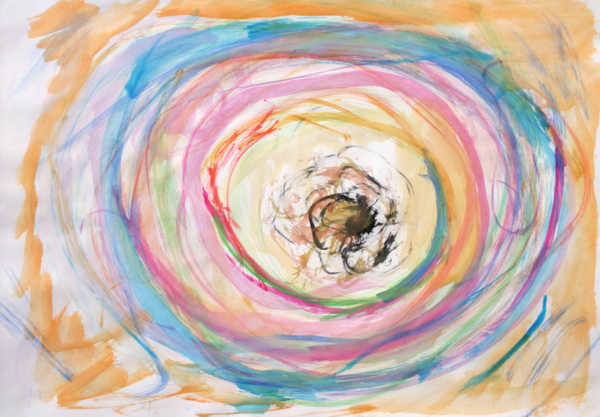 Intuitives Malen - Copyright: Cornelia Gentzsch "Was betrübst du dich meine Seele und bist so unruhig in mir?" - Psalm 43 - Copyright: Cornelia Gentzsch