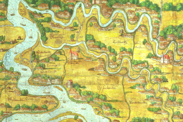 Ausschnitt aus der Elbkarte des Melchior Lorichs von 1568 - Copyright: StaH Signatur: Best-720-1-1-126-05-/-1568-1-teil-8