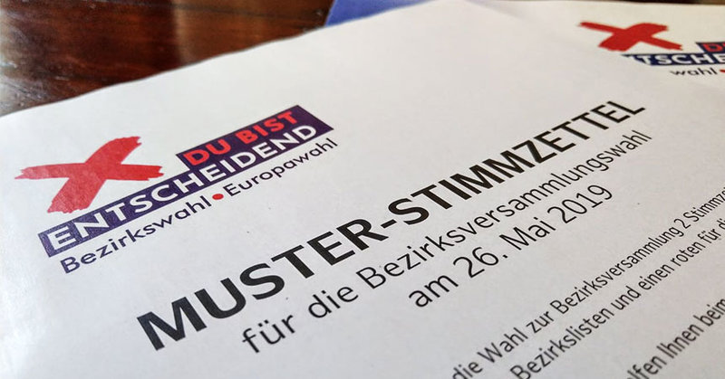 Wahlzettel zur Bezirkswahl