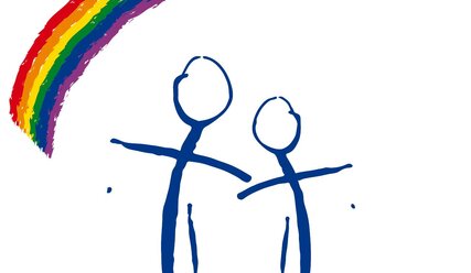zwei skizzierte Frauen unter einem Regenbogen - Copyright: LuK_Hamburg