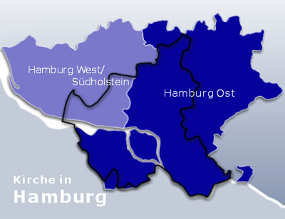 Kirche-Hamburg-Karte Evangelisch-lutherische Kirche in Hamburg und Umgebung