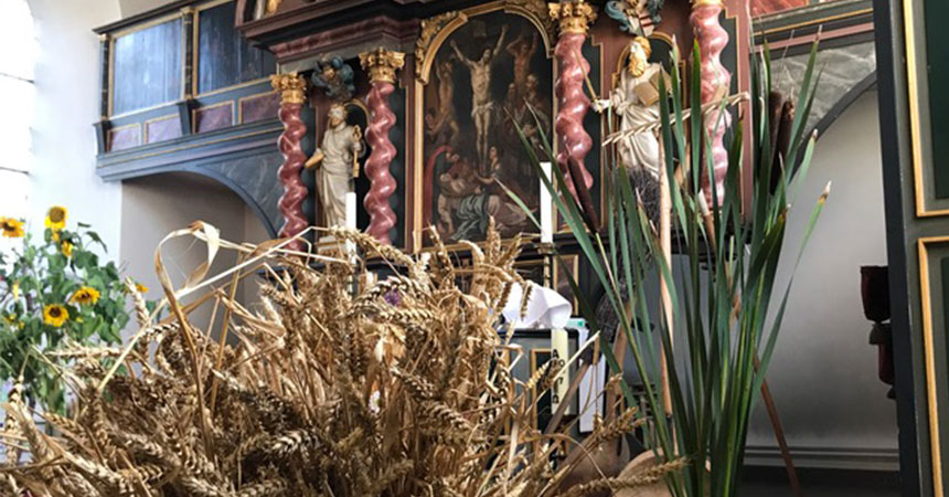 Erntedankschmuck in der Kirche Haselau